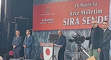 MHP GENEL.BASKANI DEVLET BAHÇELİ KARAMANDA HALKA HİTAP EDİYOR 