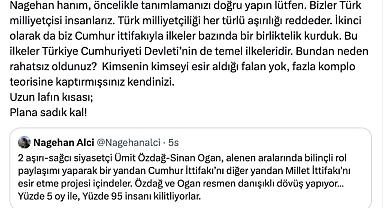 Sinan Oğan’dan Nagehan Alçı’ya: Plana sadık kal!