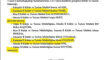 Karaman İl Kültür ve Turizm Müdürü Değişti