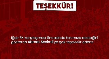 Karaman FK Sevimli' ye Teşekkür Etti